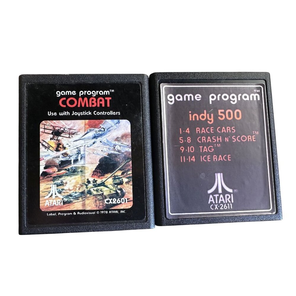 Vintage Atari 2600 Games 2 Games Combat & Indy 500 Multi